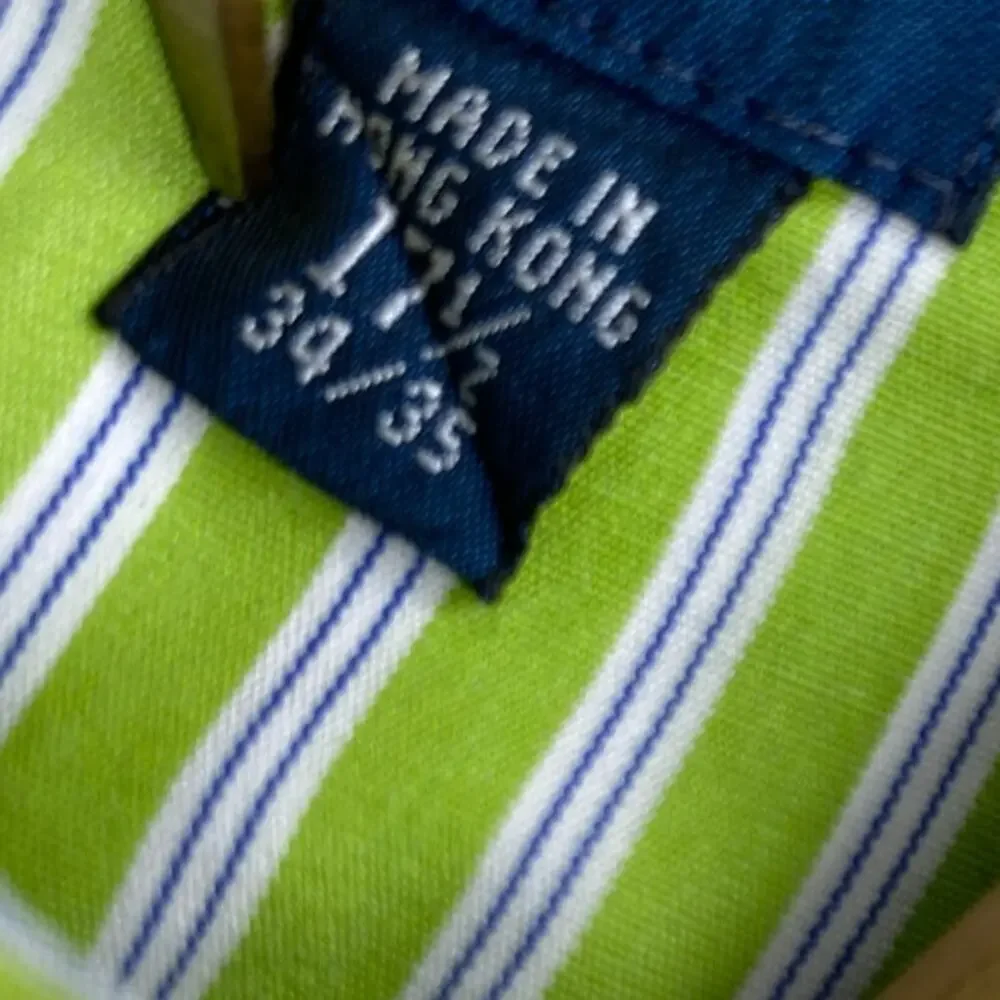 Polo Ralph Lauren Regent Custom Fit Green Blue Stripe Button Down Shirt Men's XL